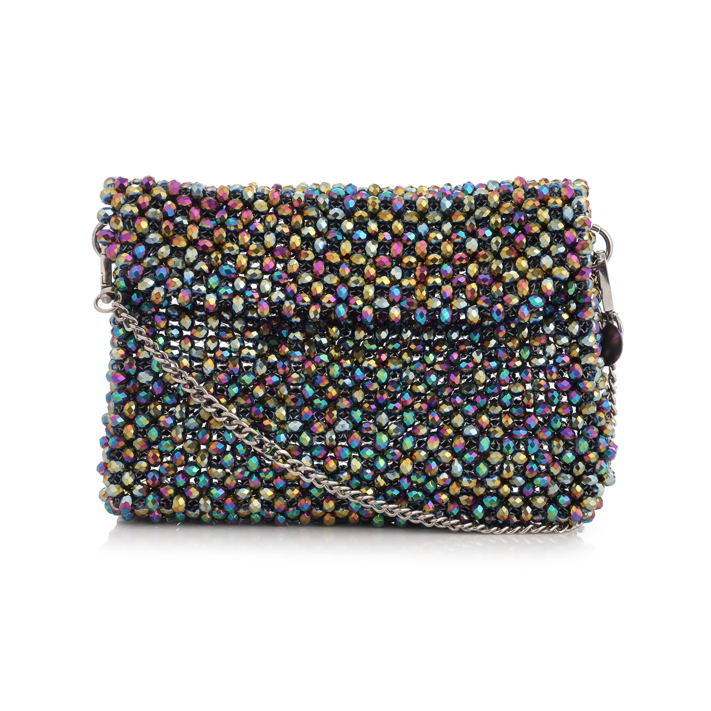 Multicolour- Batua style crystal bag