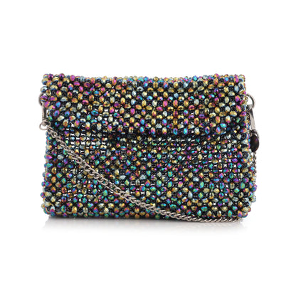 Multicolour- Batua style crystal bag