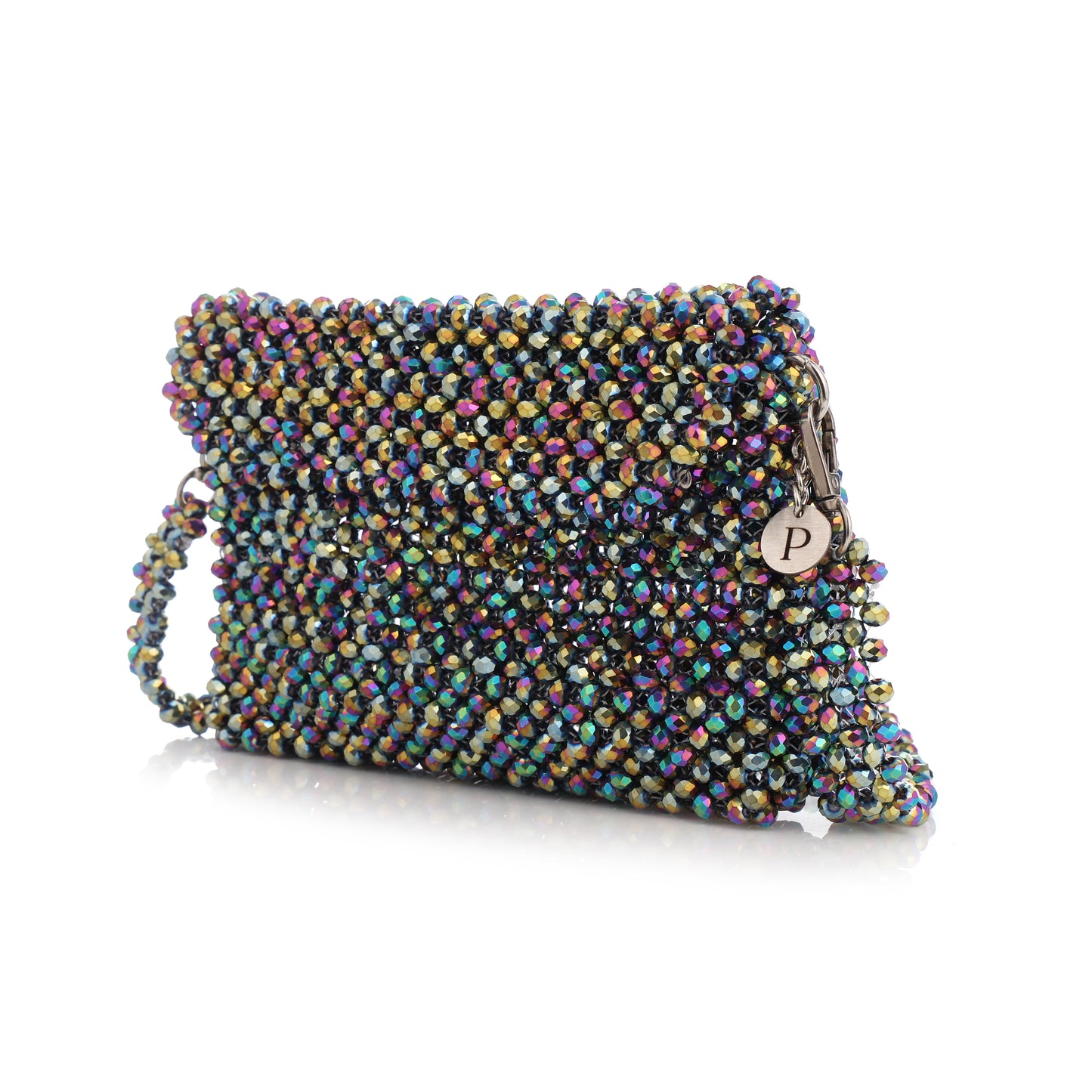 Multicolour- Batua style crystal bag