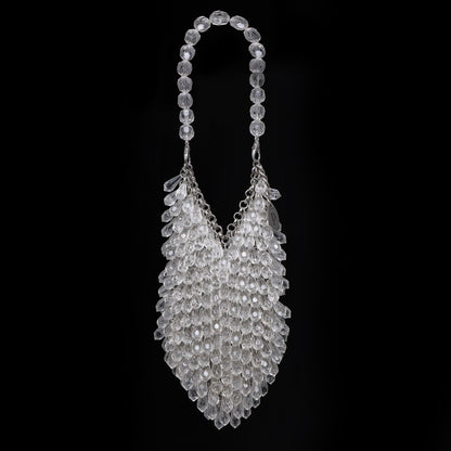 Aurielie- Teardrop Crystal Bag - White