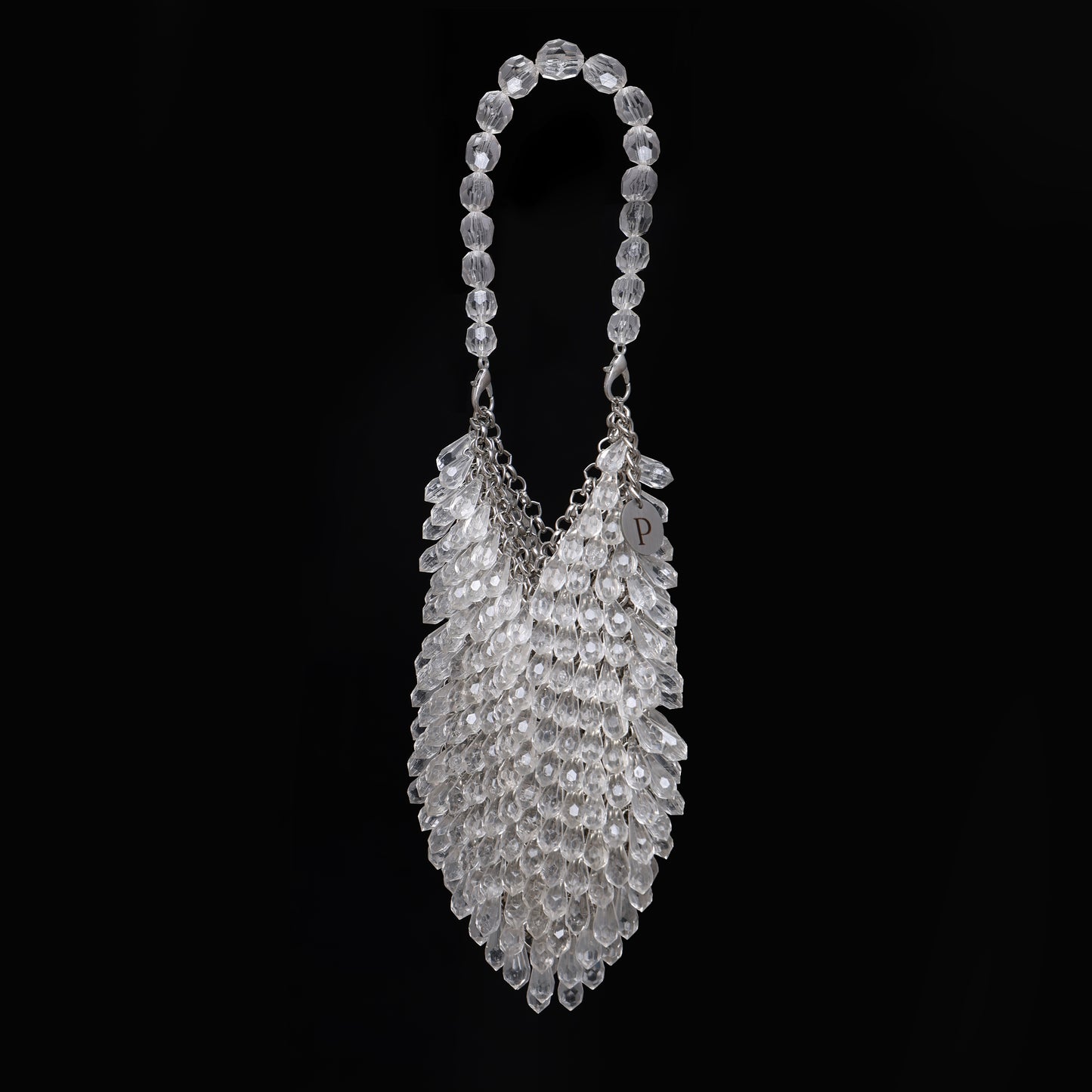 Aurielie- Teardrop Crystal Bag - White
