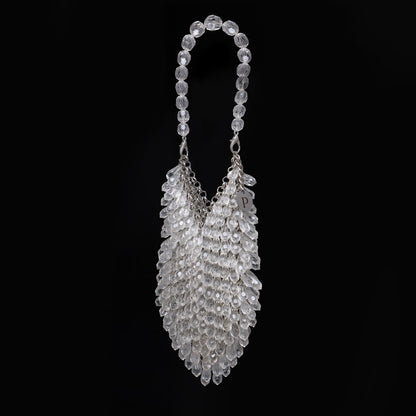 Aurielie- Teardrop Crystal Bag - White