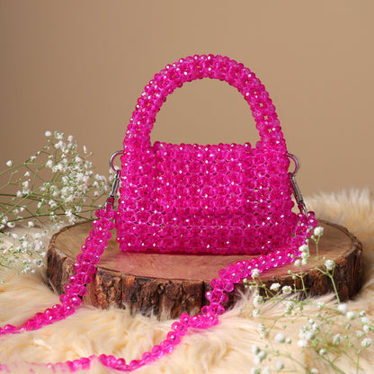 Mini Blush- Crystal Beaded Bag