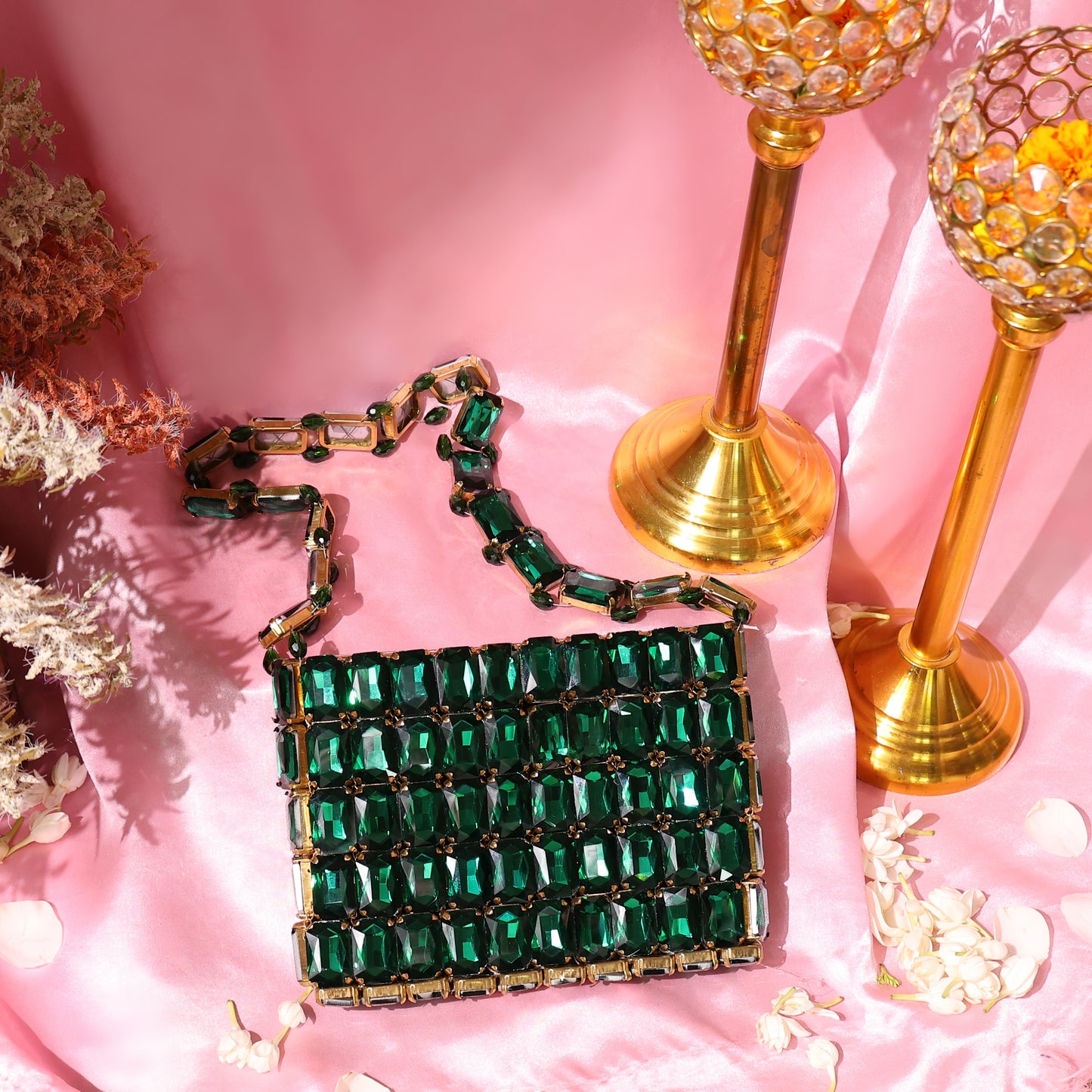 Zumra- Emerald Rhinestone Bag