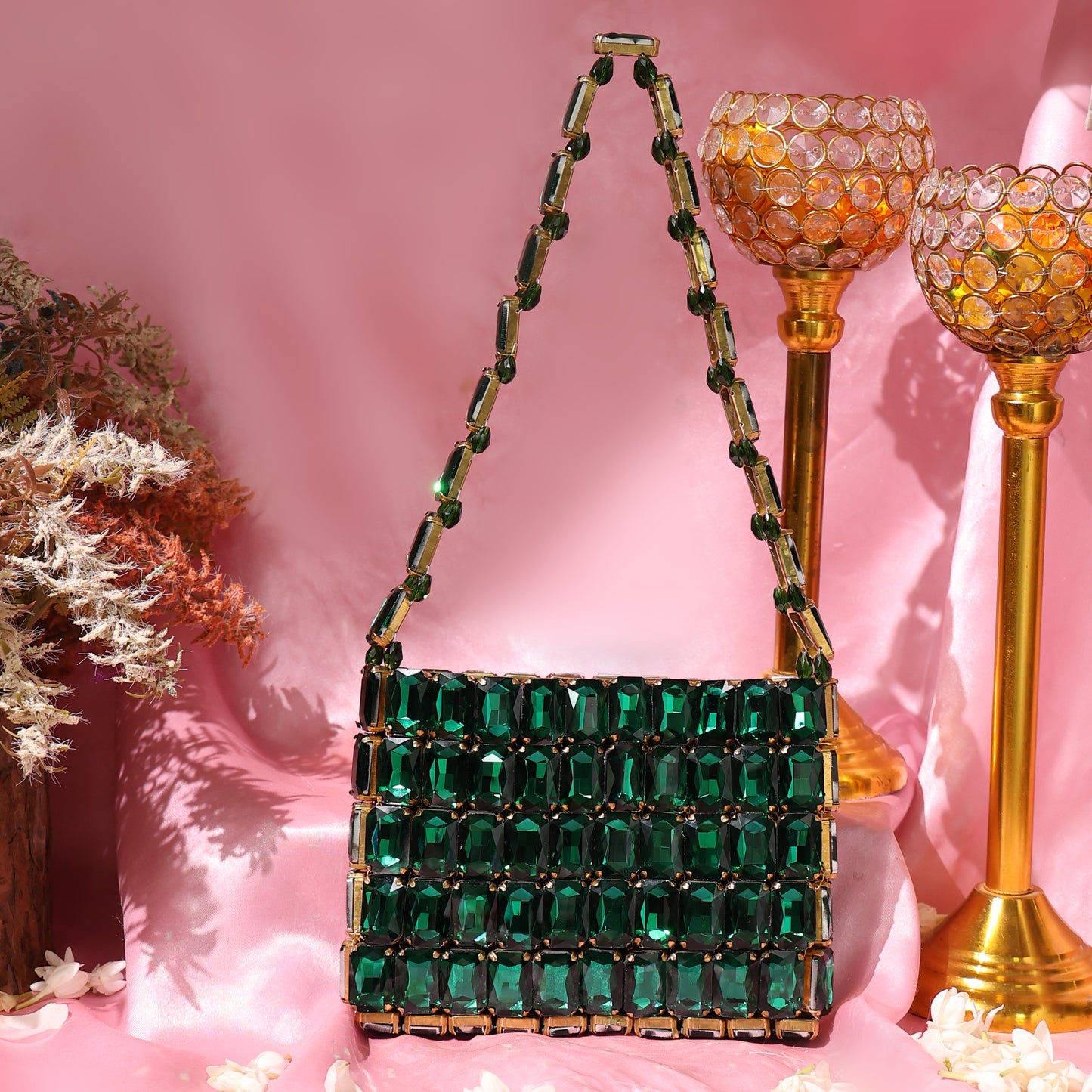 Zumra- Emerald Rhinestone Bag