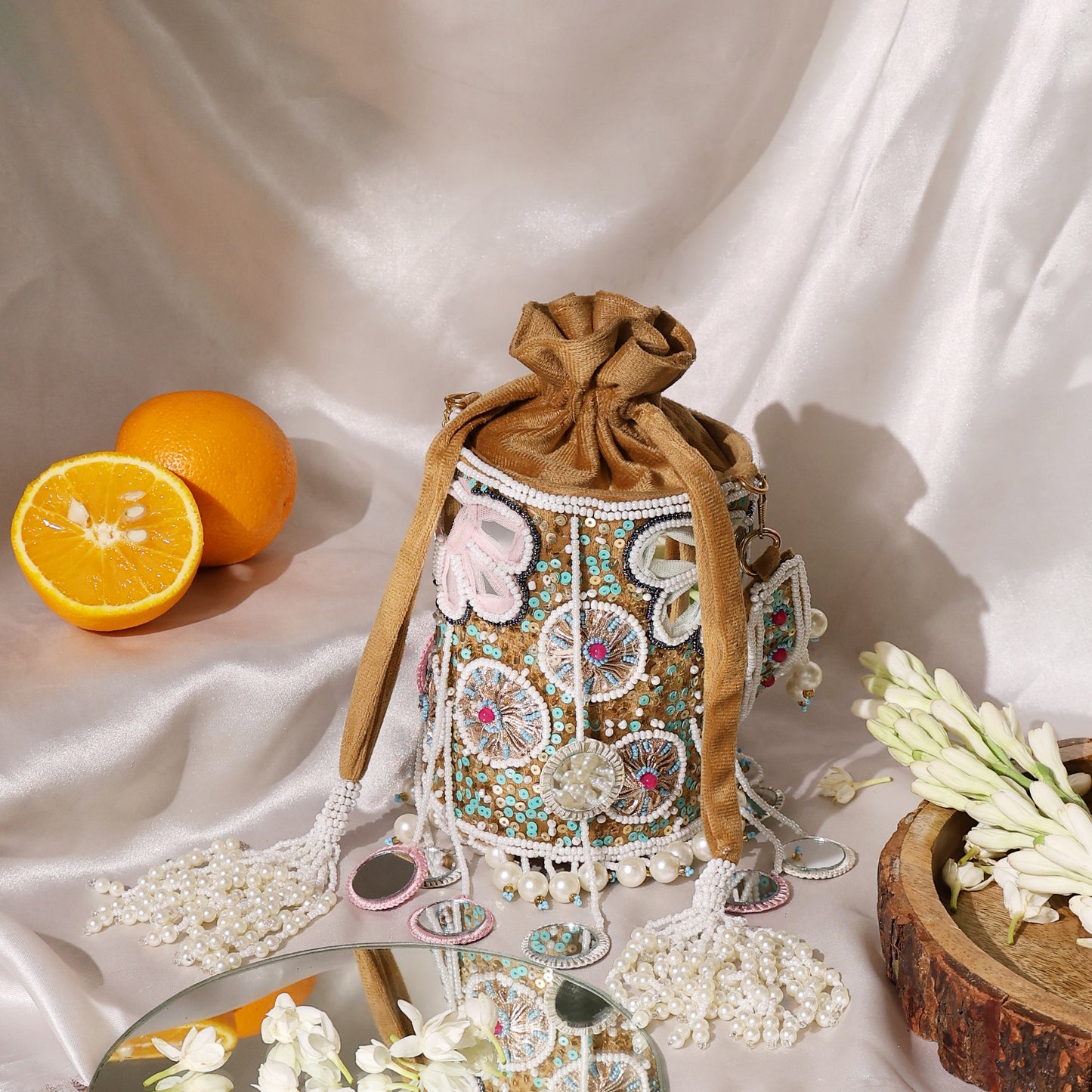 Ivory Bloom Potli