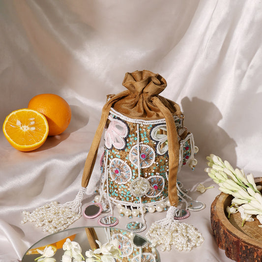 Ivory Bloom Potli