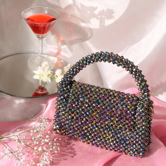 Laila- Multicolour Chrome crystal Bag