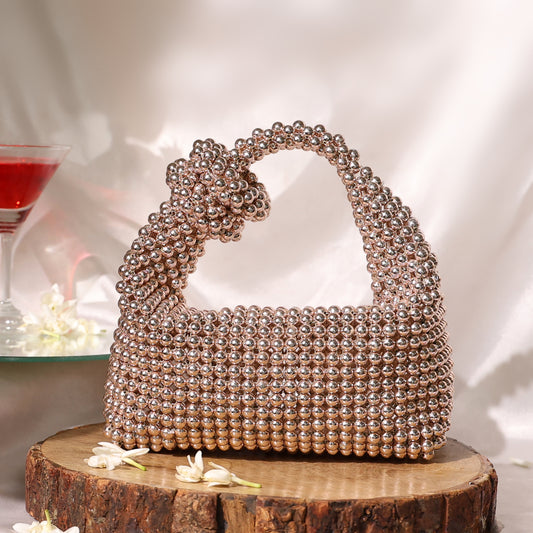 Rosegold chrome pearl bag
