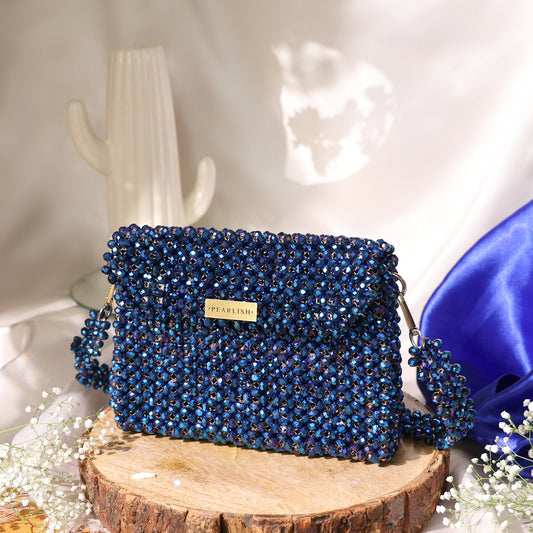 Sapphire- Batua style crystal bag