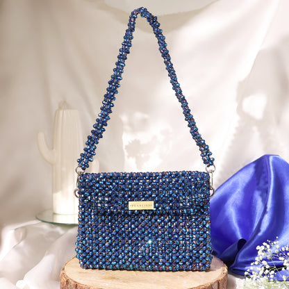Sapphire- Batua style crystal bag