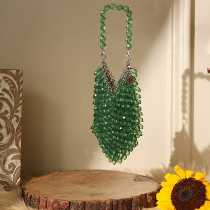 Aurielie- Teardrop Crystal Bag- Green
