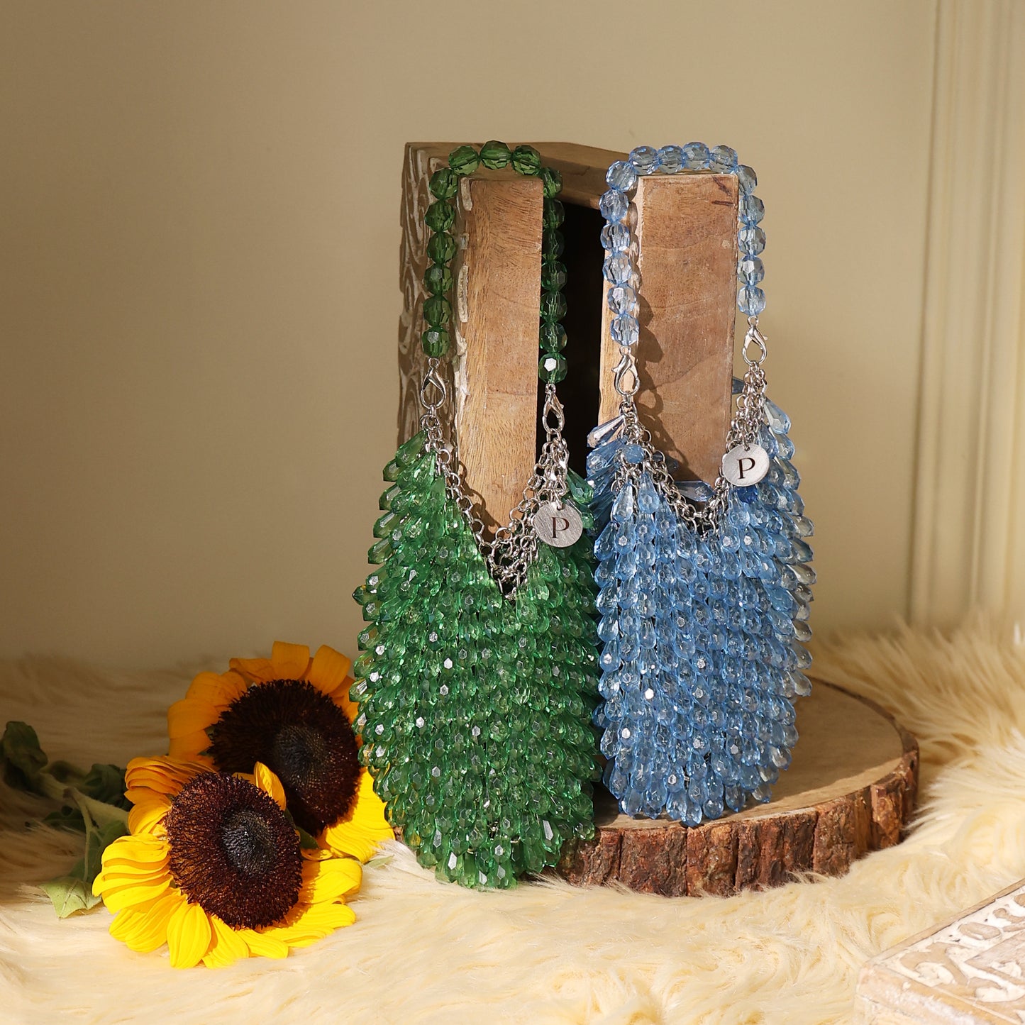 Aurielie- Teardrop Crystal Bag- Water Blue