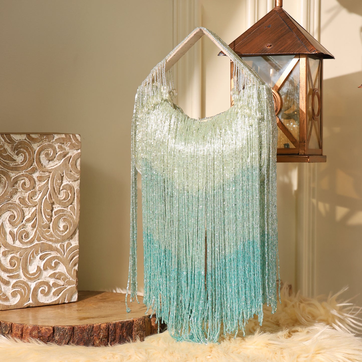 Tassle Bag - Blue Ombre