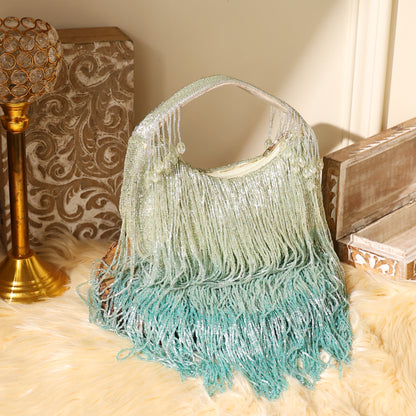 Tassle Bag - Blue Ombre