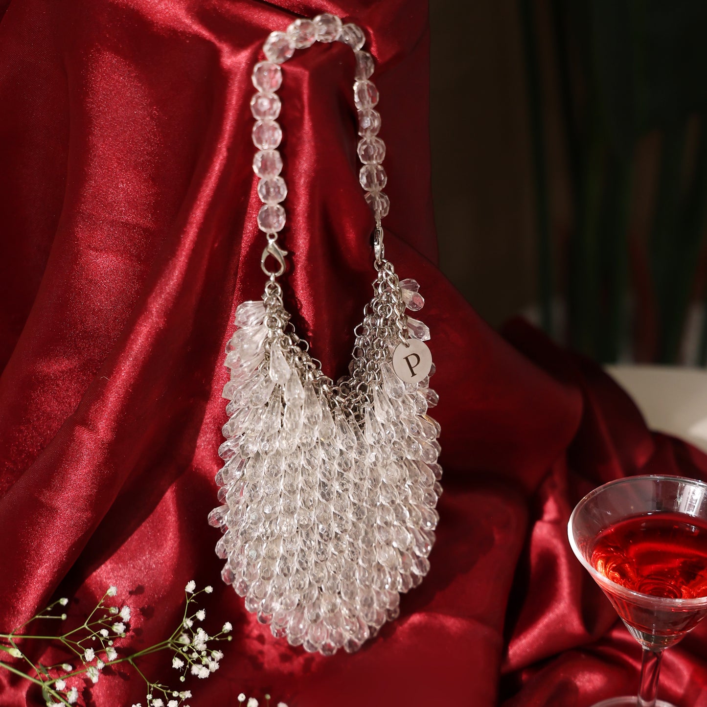 Aurielie- Teardrop Crystal Bag- Green
